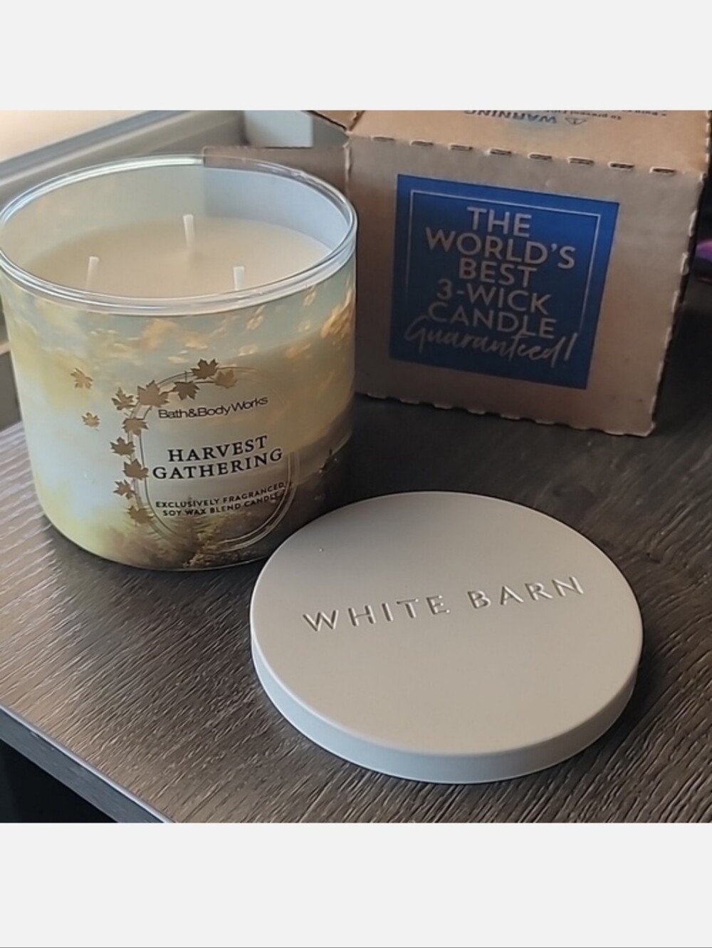 Bath And Body Works Harvest Gathetings 3 Wick Candle THANKSGIVING LIMITED ED.